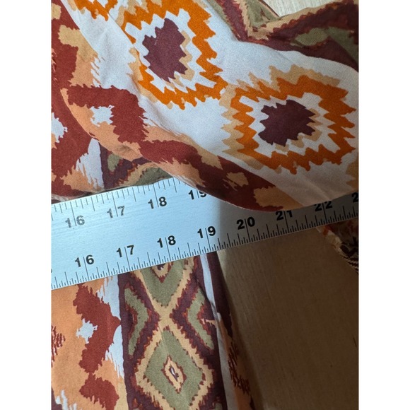 Savanna Jane Womens Boho Embroidered Ikat Print Bell Sleeve Blouse Top Large - Picture 3 of 7